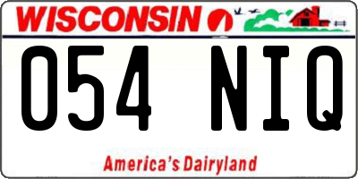 WI license plate 054NIQ