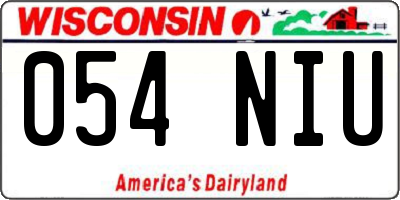 WI license plate 054NIU