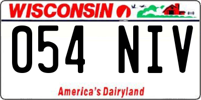 WI license plate 054NIV