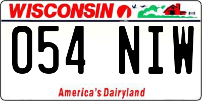 WI license plate 054NIW