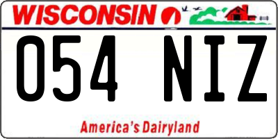 WI license plate 054NIZ