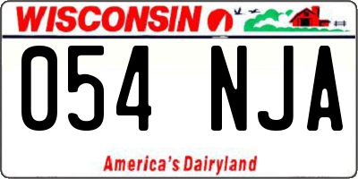 WI license plate 054NJA
