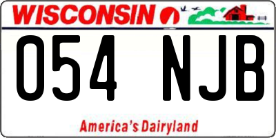 WI license plate 054NJB