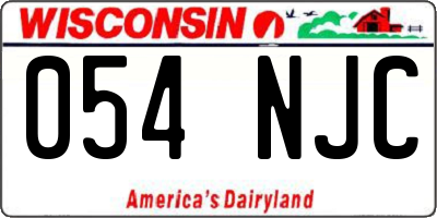 WI license plate 054NJC