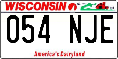 WI license plate 054NJE