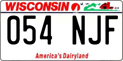 WI license plate 054NJF