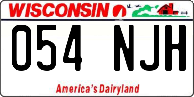 WI license plate 054NJH
