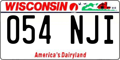 WI license plate 054NJI