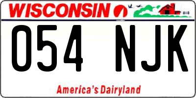 WI license plate 054NJK