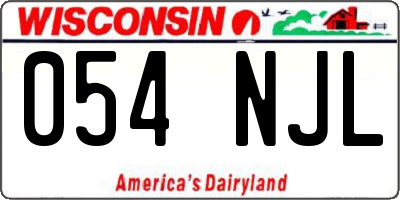 WI license plate 054NJL