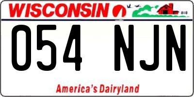 WI license plate 054NJN