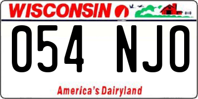 WI license plate 054NJO