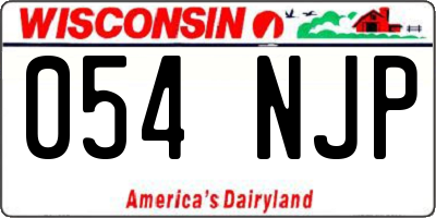 WI license plate 054NJP