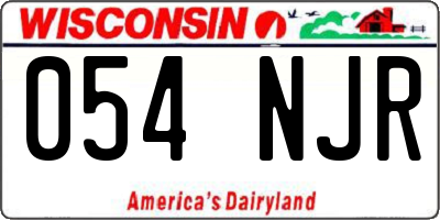 WI license plate 054NJR