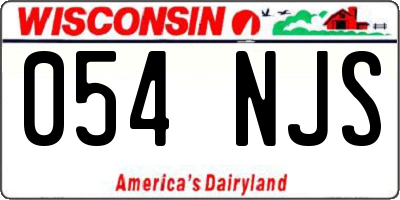 WI license plate 054NJS
