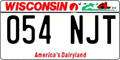 WI license plate 054NJT