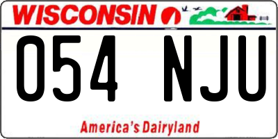 WI license plate 054NJU