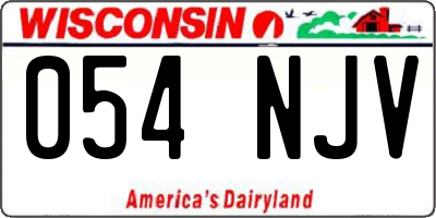 WI license plate 054NJV
