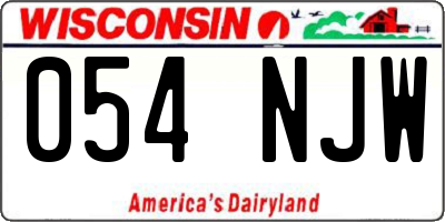 WI license plate 054NJW