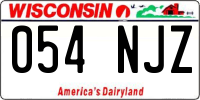 WI license plate 054NJZ