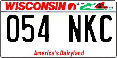 WI license plate 054NKC
