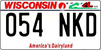WI license plate 054NKD