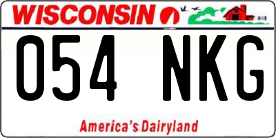 WI license plate 054NKG
