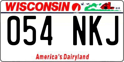 WI license plate 054NKJ