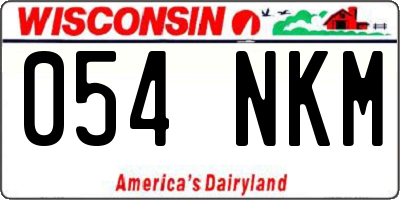 WI license plate 054NKM