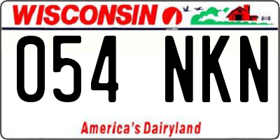 WI license plate 054NKN