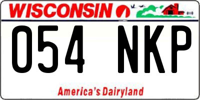 WI license plate 054NKP