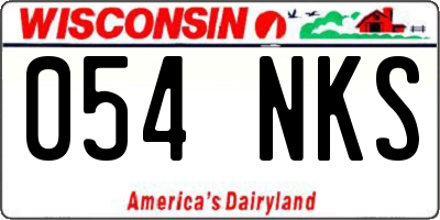 WI license plate 054NKS