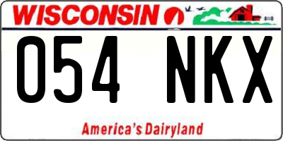 WI license plate 054NKX