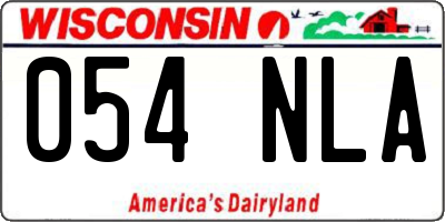 WI license plate 054NLA