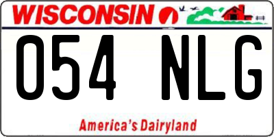 WI license plate 054NLG