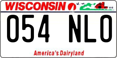WI license plate 054NLO