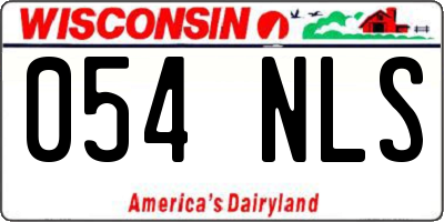 WI license plate 054NLS
