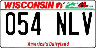 WI license plate 054NLV