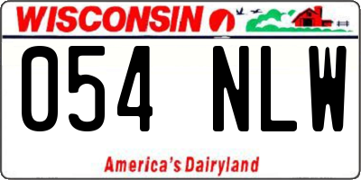 WI license plate 054NLW