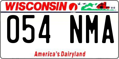 WI license plate 054NMA