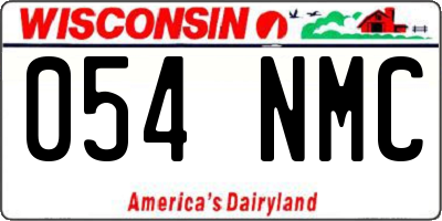 WI license plate 054NMC