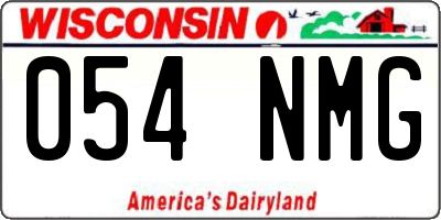 WI license plate 054NMG