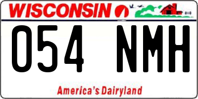 WI license plate 054NMH