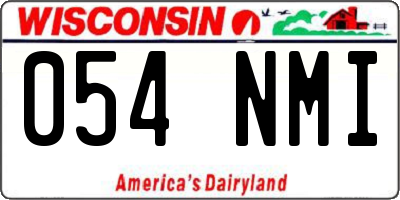 WI license plate 054NMI