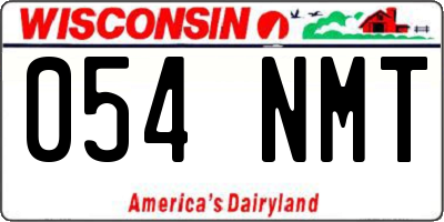 WI license plate 054NMT