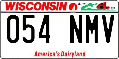 WI license plate 054NMV
