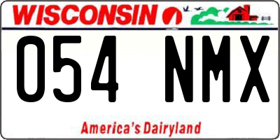 WI license plate 054NMX
