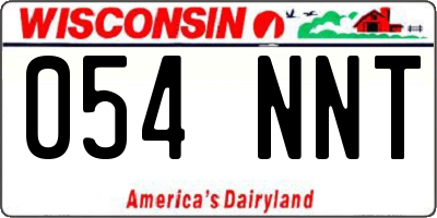 WI license plate 054NNT
