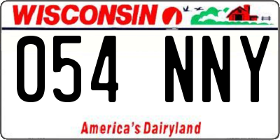 WI license plate 054NNY