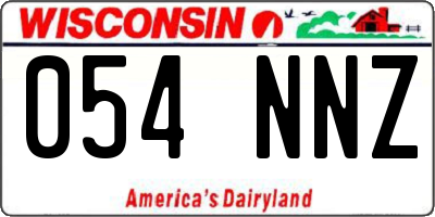 WI license plate 054NNZ
